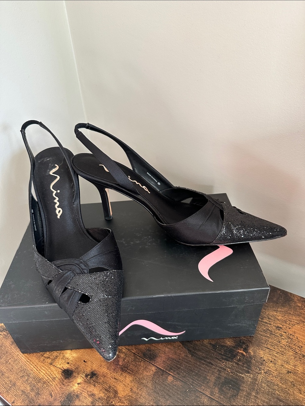 Nina Shoes Ileona Pointed Toe Dress Slingback Heel / Pump